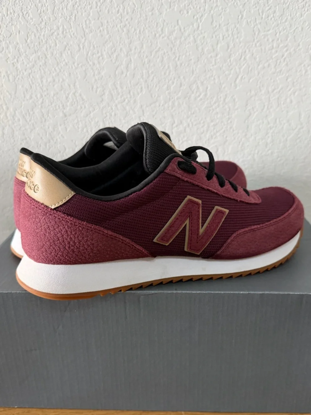 New Balance NB501 (MZ501TLA) Burgundy Suede with Gum Soles - Picture 3 of 8